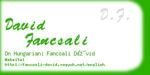 david fancsali business card